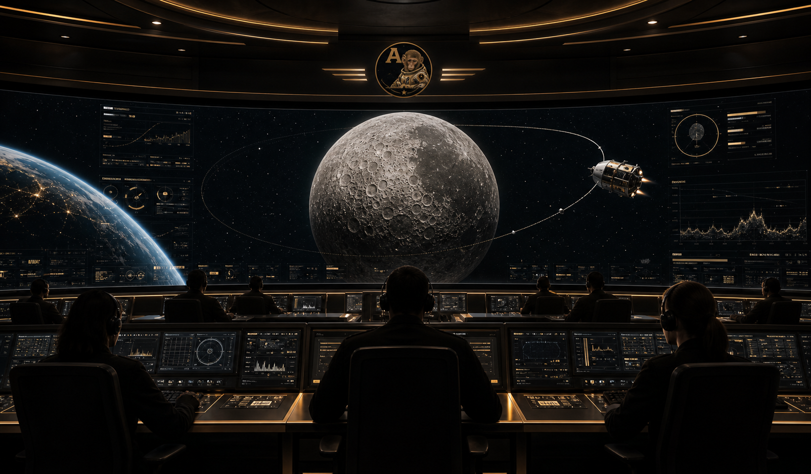 APE-1 lunar mission control room